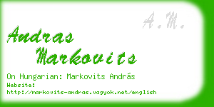 andras markovits business card